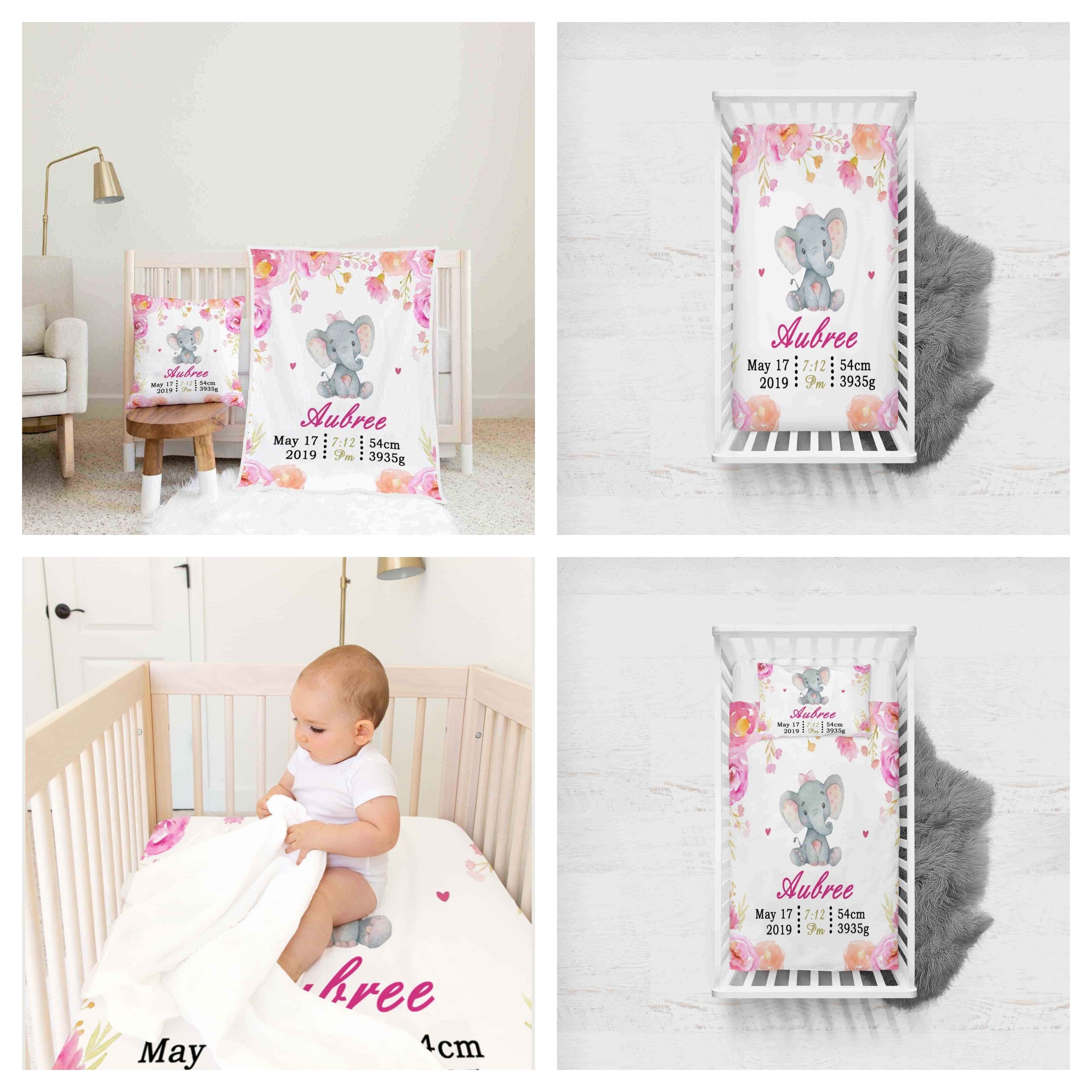 Pink and white Themed Personalised Cot Set